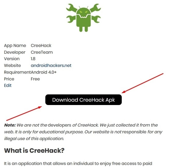botão de download-creehack