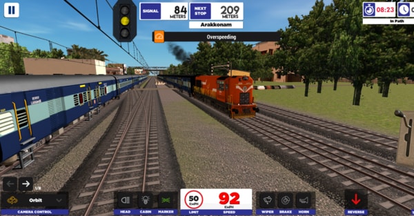 Jugabilidad del simulador de trenes indios